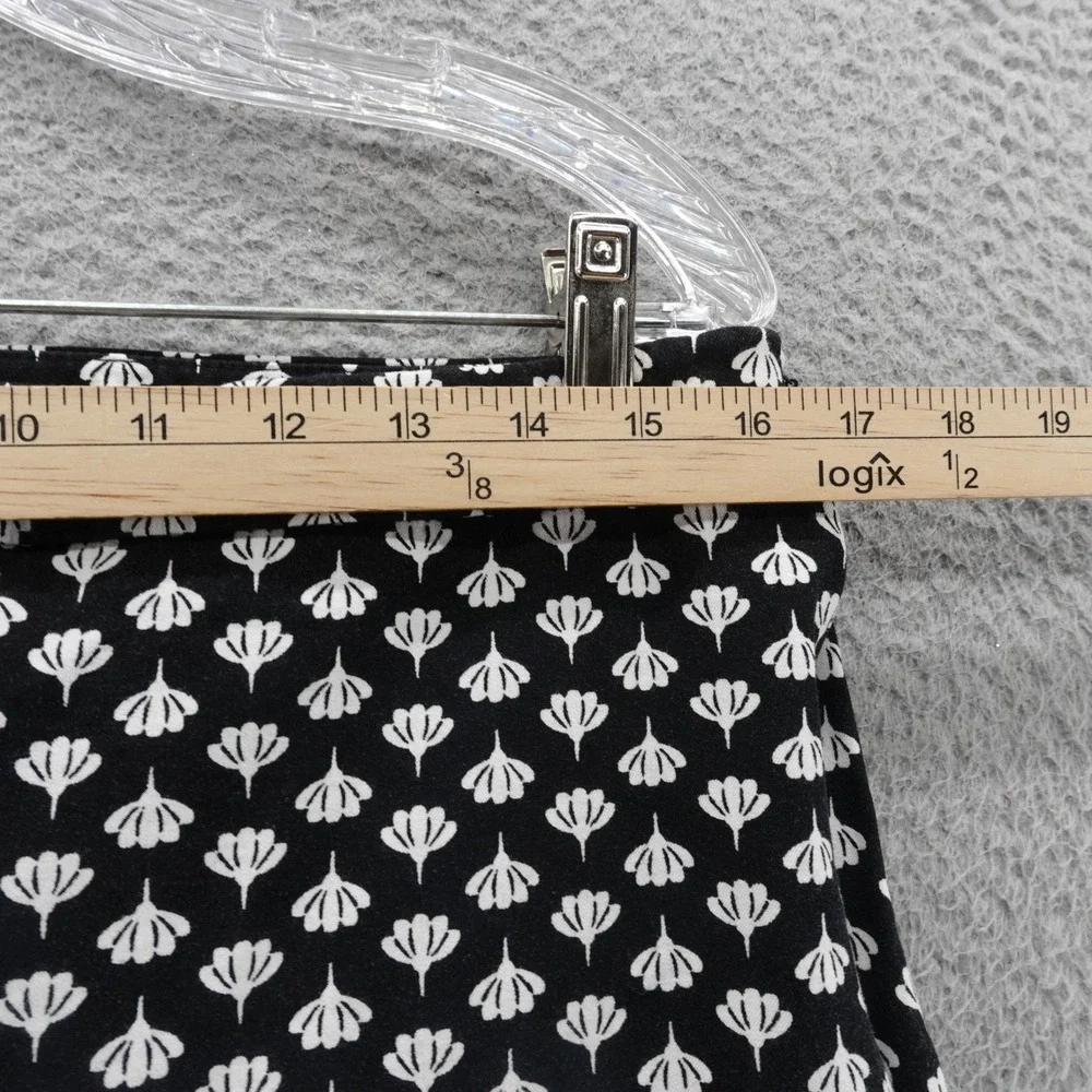 Talbots Floral Print Pants Black White 10P‎ Womens Stretch Cropped Trousers - Picture 7 of 16